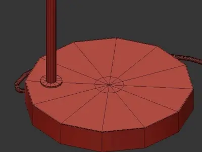Table lamp wood and gold 3D model
