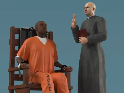  Priest and Prisoner on Electric Chair 