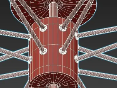 laconica ceiling light with six lights 3D model