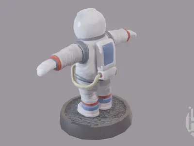 Cartoon low poly astronaut character Low-poly 3D model