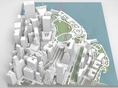 Cityscape New York USA fragment city   3D print model
