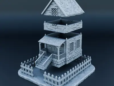 Medieval house 3D print model
