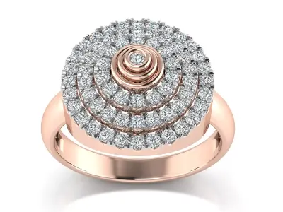 Light Weight Rose Gold Diamond Ring  -EZ PN-21001R 3D print model