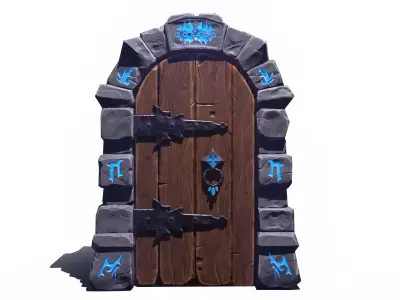 Dungeon Door Low-poly 3D model
