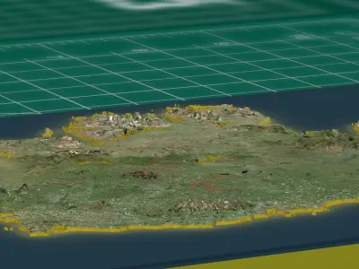 Ireland Relief Map Terrain 3D model