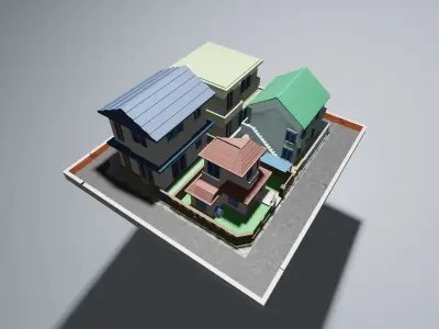 MODEL HOUSE COMBO Low-poly 3D model