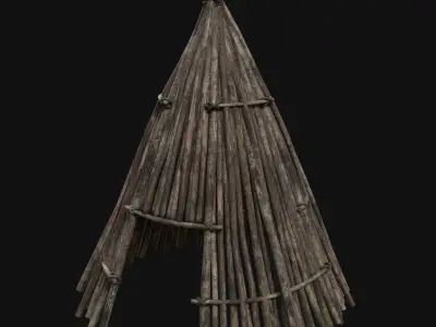 PRIMITIVE HUT SHELTER COTTAGE HOUSE NATIVE PRIMAL AAA COLLECTION Low-poly 3D model