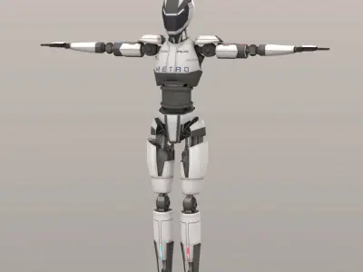 Police Bot LP Low-poly 3D model
