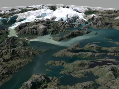 Mountain landscape Gran Campo Nevado Chile 3D model