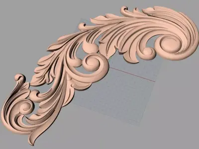 Door flower relief model STL format for CNC carving E499 3D model