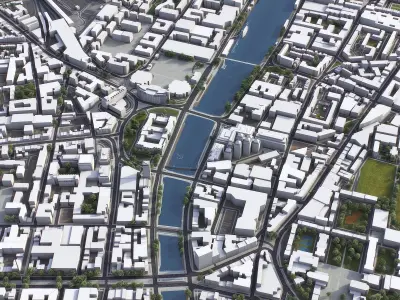 Dublin - 3D City Model Low-poly 3D model