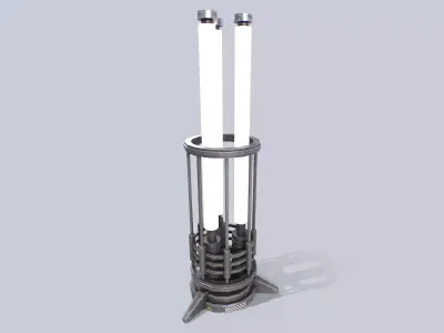 Sci fi lamp Low-poly 3D model 2