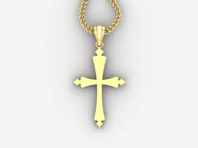 Light Gold 18K Cross Pendant 1CP018 3D print model purchase