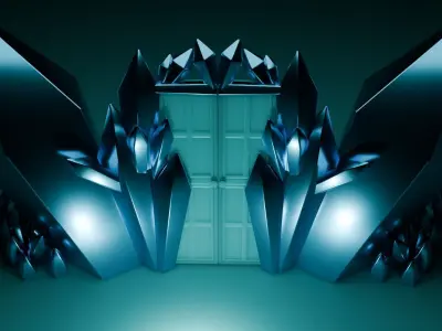 frozen door Low-poly 3D model