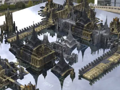 Ancient Babylonian Golden City kit bash 3D model