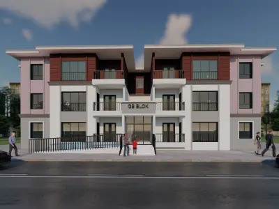 3 Different Apartment Buildings as Mansion 3D model