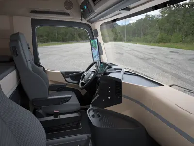  Electric Truck with Walmart Trailer Black Rigged 