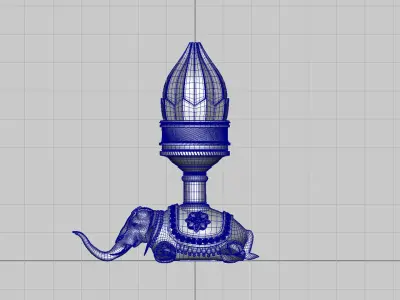 oil lamp elephant 3D model