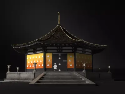 Zenitsu Temple - Demon Slayer architecture 3D model