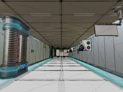MEDICAL LABORATORY MODULAR FUTURISTIC SCI FI Game Ready Low-poly 3D model