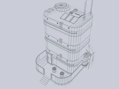 Scifi house Low-poly 3D model order