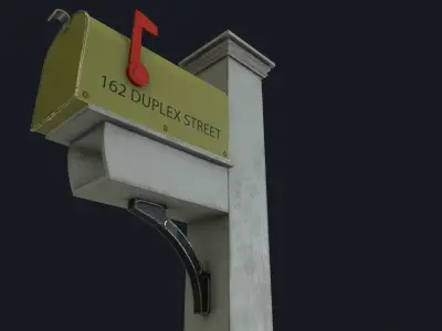 Mailbox pair of mailboxes Low-poly 3D model