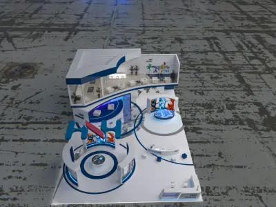 booth 21x14 two floor 3D model