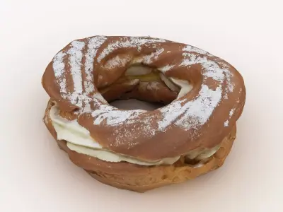 Bagel donut with powdered sugar 3D model
