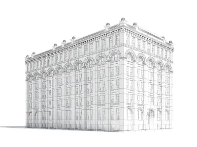 Brick Building 3D Model 3D model