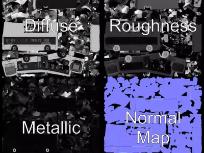 Modern Urban Bus model pack Low-poly 3D model