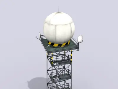 Weather Radar Tower Low-poly 3D model purchase