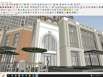 6 Classical Apartment building with Shopping mall 3D model