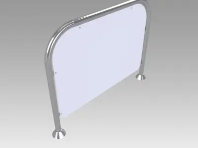 Pipe fencing wall security 3D model