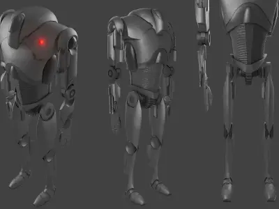 Super battle droid B2 Star Wars Low-poly 3D model