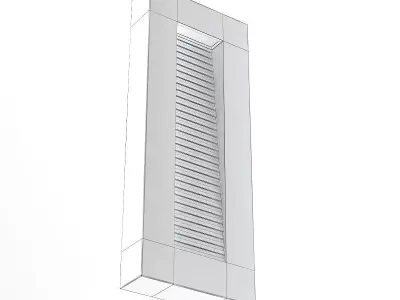 Rectangular Modern Exterior Wall Lamp 3D Model 3D model