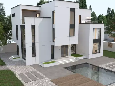 Modern house archicad Low-poly 3D model purchase