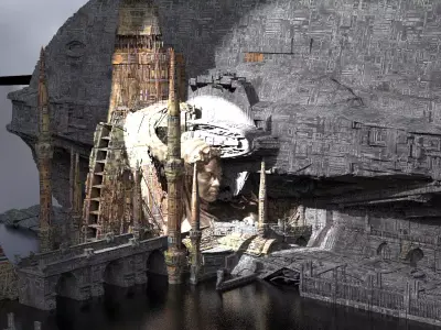Alien Holy Temples Kit bash 9 3D model