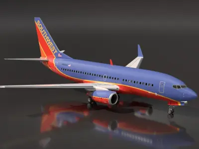  Southwest Airlines Boeing 737-700 with Interior Rigged for Maya 