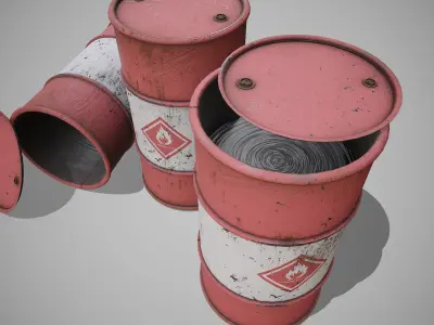 Berrels red used Low-poly 3D model