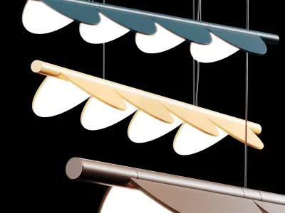 Flos Almendra S4 Linear Pendant Lamp 3D model