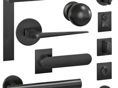 Handles for doors 5 Materials 3D model