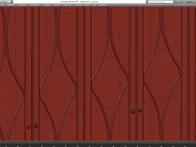 Wardrobe 3d model with glass doors Low-poly 3D model