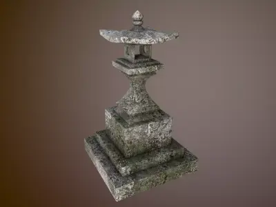 Japanese stone  lantern B Low-poly 3D model