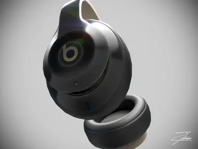 Beat headphones Low-poly 3D model