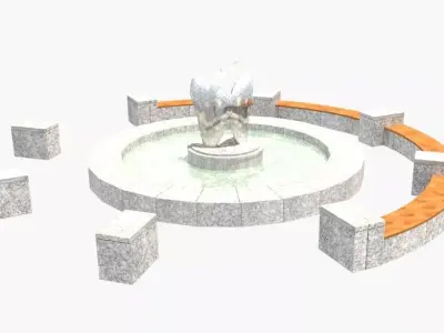 Butterfly-shaped fountain inside the Asia Culture Center Free 3D model