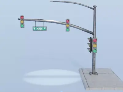 CITY PACK 1 Street Light and SideWalk Free low-poly 3D model