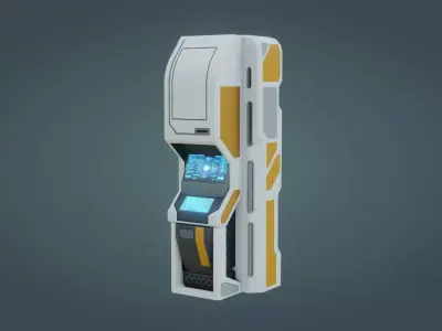 Sci-Fi Computer - Game Ready - PBR Low-poly 3D model order