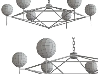 Rowan G Milky  Glass Pendat Chandelier 3d model Low-poly 3D model