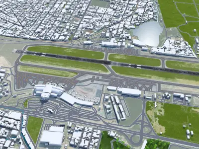 Fortaleza Pinto Martins Airport 10km Low-poly 3D model