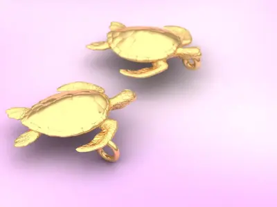 Turtle necklace bracelet or ring 3D print model